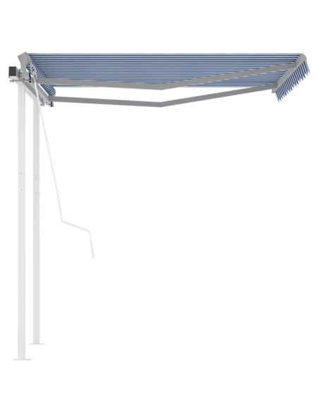 Tenda da Sole Retrattile Automatica Pali 3,5x2,5 m Blu e Bianca