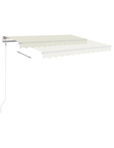 Tenda da Sole Retrattile Manuale con Pali 3,5x2,5 m Crema