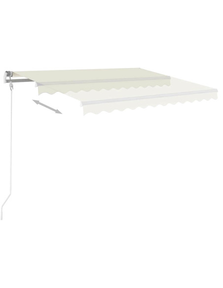 Tenda da Sole Retrattile Manuale con Pali 3,5x2,5 m Crema