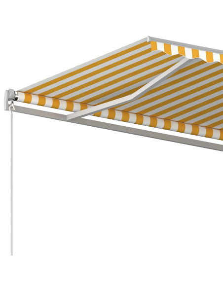 Tenda da Sole Retrattile Automatica e Pali 3x2,5m Gialla Bianca