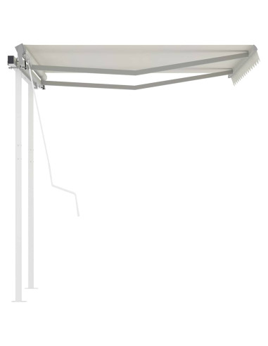 Tenda da Sole Retrattile Automatica con Pali 3x2,5 m Crema