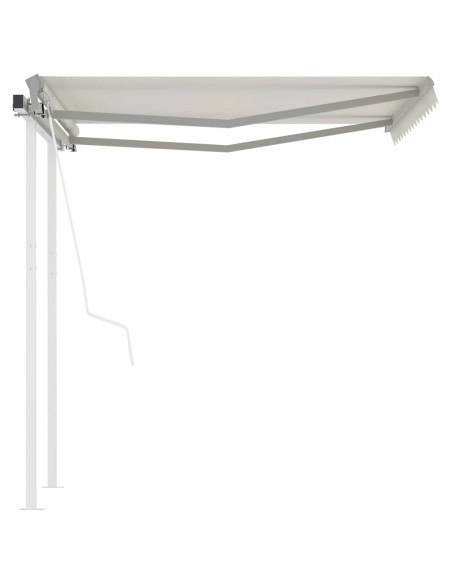 Tenda da Sole Retrattile Automatica con Pali 3x2,5 m Crema