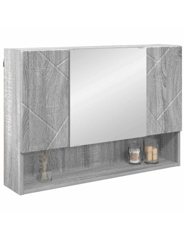 Mobiletto per specchio con porta Grigio Sonoma 80 x 17 x 55 cm