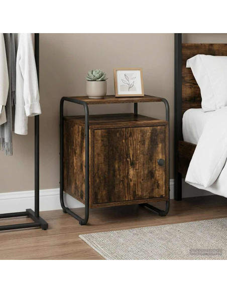Armadio da Notte Rovere Fumo Legno ingegnerizzato