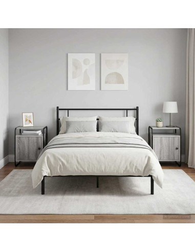 Armadio da Notte 2 pz Sonoma grigio Legno ingegnerizzato