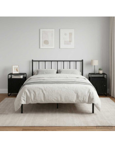 Armadio da Notte 2 pz Rovere Nero Legno ingegnerizzato