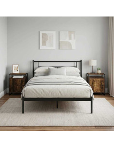 Armadio da Notte 2 pz Rovere Fumo Legno ingegnerizzato
