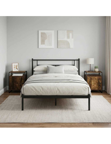 Armadio da Notte 2 pz Rovere Fumo Legno ingegnerizzato