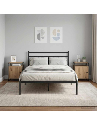 Armadio da Notte 2 pz Rovere Artigianale Legno ingegnerizzato