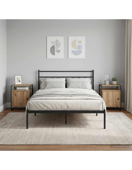 Armadio da Notte 2 pz Rovere Artigianale Legno ingegnerizzato