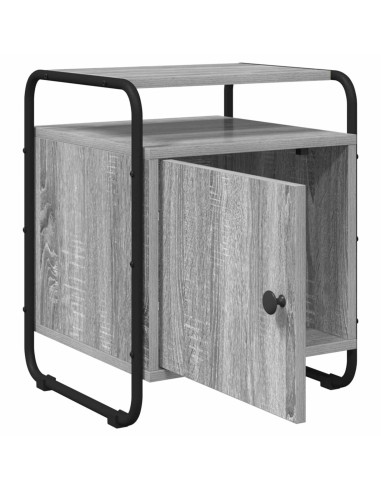 Armadio da Notte 2 pz Sonoma grigio Legno ingegnerizzato