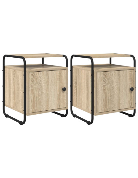 Armadio da Notte 2 pz Rovere Sonoma Legno ingegnerizzato
