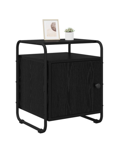Armadio da Notte 2 pz Rovere Nero Legno ingegnerizzato