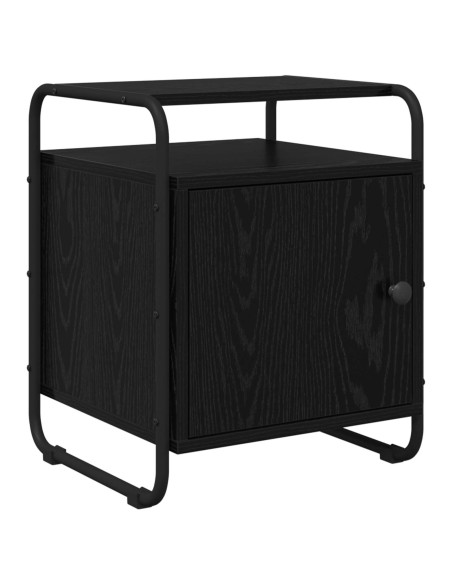 Armadio da Notte 2 pz Rovere Nero Legno ingegnerizzato