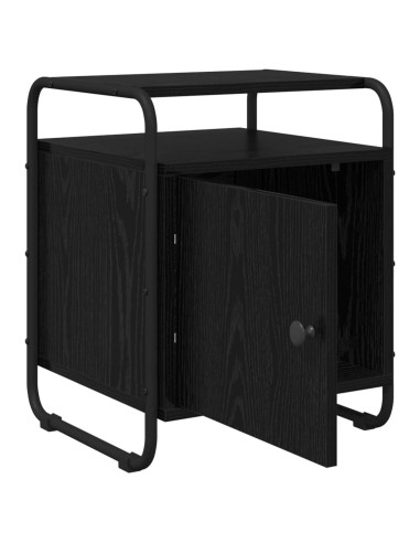 Armadio da Notte 2 pz Rovere Nero Legno ingegnerizzato