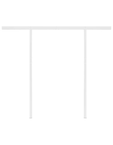 Tenda da Sole Retrattile Manuale con LED 3,5x2,5m Gialla Bianca
