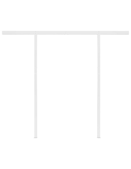 Tenda da Sole Retrattile Manuale con LED 3,5x2,5m Gialla Bianca