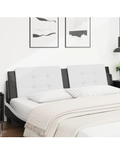 Cuscino Testiera Zadar Bianco e Nero 193 cm in Similpelle