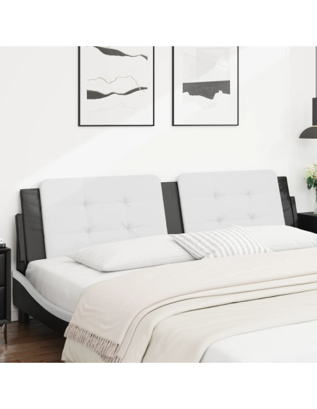 Cuscino Testiera Zadar Bianco e Nero 193 cm in Similpelle