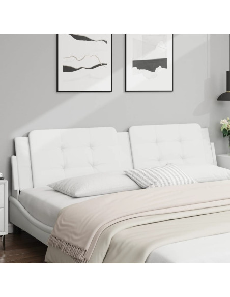 Cuscino Testiera Zadar Bianco 193 cm in Similpelle