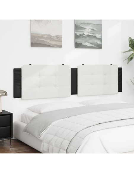 Cuscino Testiera Zadar Bianco e Nero 193 cm in Similpelle