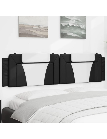 Cuscino Testiera Viana Nero e Bianco 193 cm in Similpelle