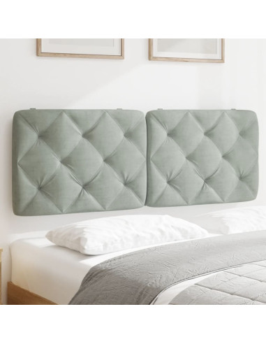 Cuscino Testiera Grigio Chiaro 137 cm in Velluto
