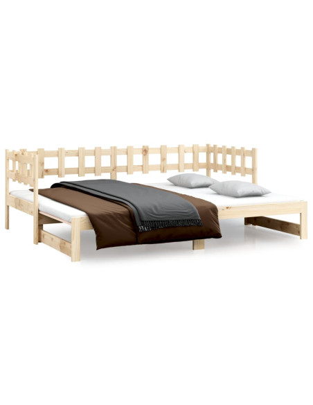 Dormeuse Estraibile 2x(90x200) cm Legno Massello di Pino