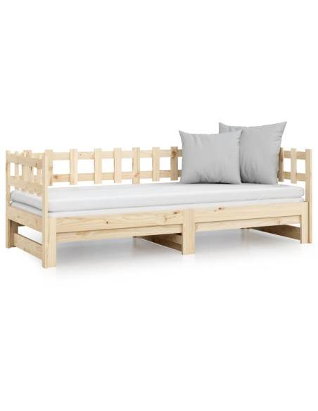 Dormeuse Estraibile 2x(90x200) cm Legno Massello di Pino