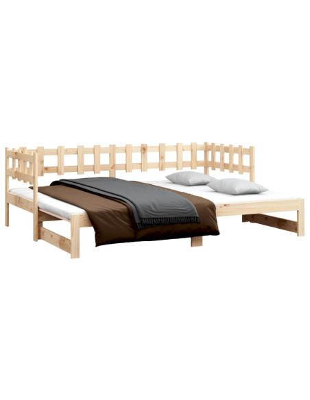 Dormeuse Estraibile 2x(80x200) cm in Legno Massello di Pino