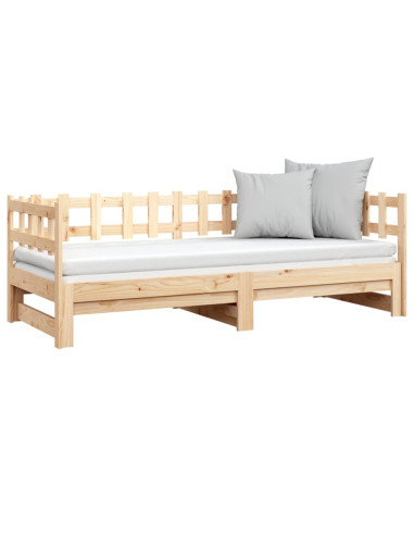 Dormeuse Estraibile 2x(80x200) cm in Legno Massello di Pino