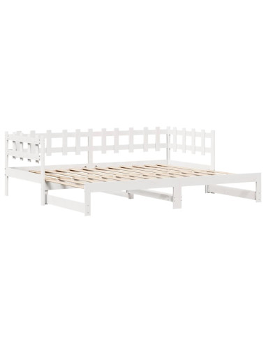 Letto Estraibile con Cassetti senza Materasso Bianco 90x190 cm