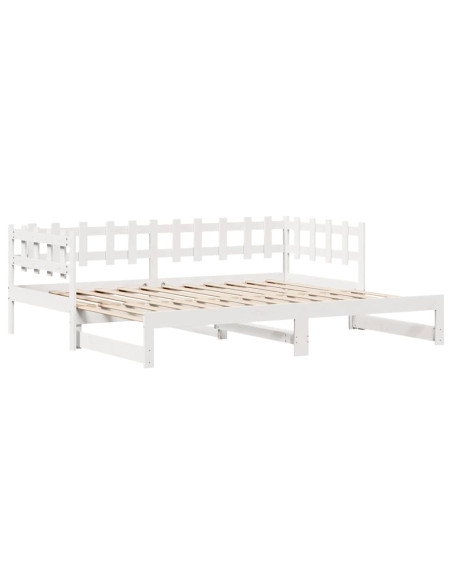 Letto Estraibile con Cassetti senza Materasso Bianco 90x190 cm