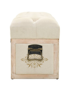Cassapanca 110 cm Crema in Legno Massello di Abete 2