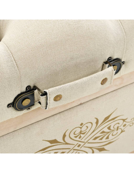 Cassapanca 110 cm Crema in Legno Massello di Abete