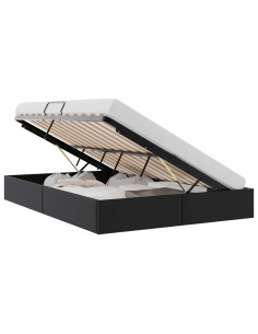 Letto con Contenitore Nero 153 x 203 cm Similpelle 2