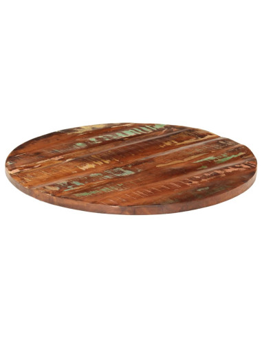 Piano per Tavolo Ø 70x1,5 cm Rotondo Legno Massello di Recupero