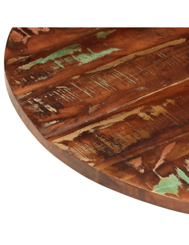 Piano per Tavolo Ø 70x1,5 cm Rotondo Legno Massello di Recupero