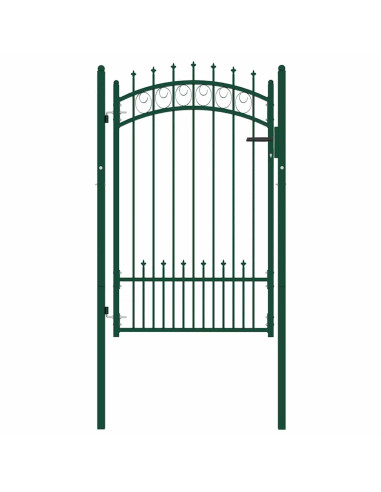 Cancello per recinzione EMMEN con punte in acciaio 104x117 cm verde