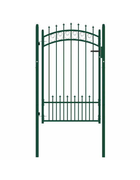 Cancello per recinzione EMMEN con punte in acciaio 104x117 cm verde