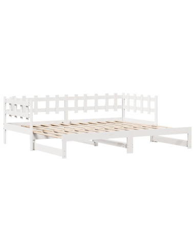 Letto Estraibile con Cassetti senza Materasso Bianco 80x200 cm
