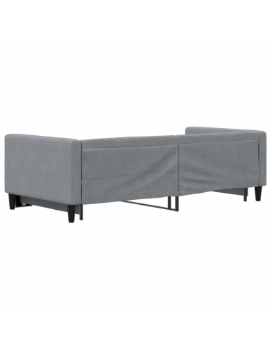 Divano Letto con Letto Estraibile Grigio Chiaro 100x190 Tessuto