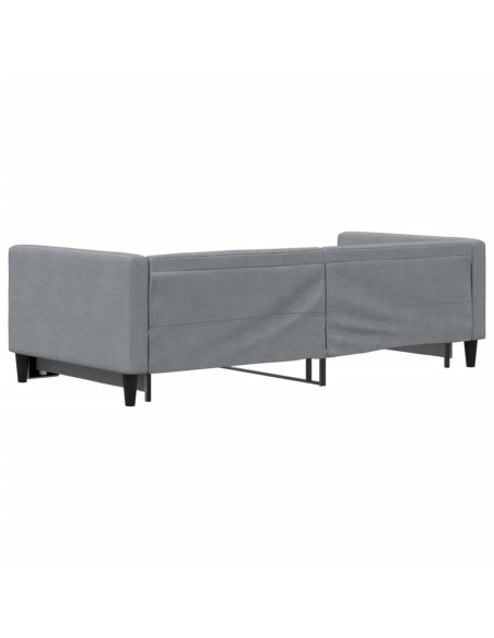 Divano Letto con Letto Estraibile Grigio Chiaro 100x190 Tessuto