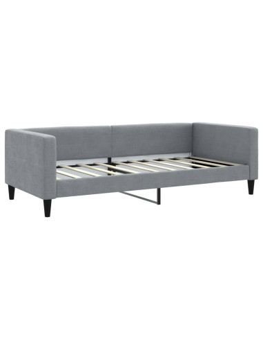 Divano Letto con Letto Estraibile Grigio Chiaro 100x190 Tessuto