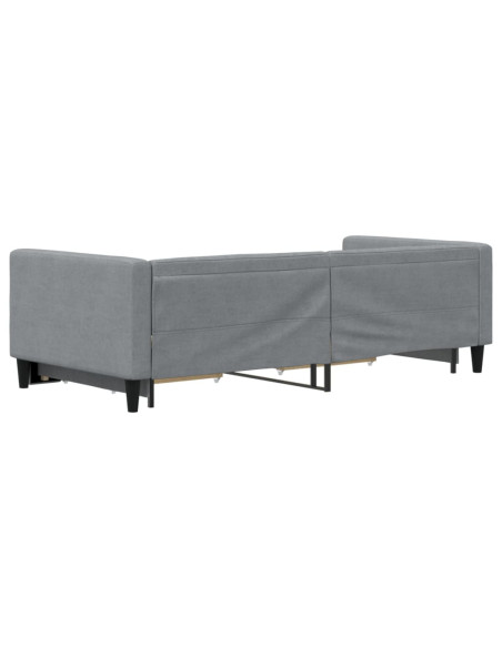 Divano Letto Estraibile Cassetti Grigio Chiaro 100x190 Tessuto