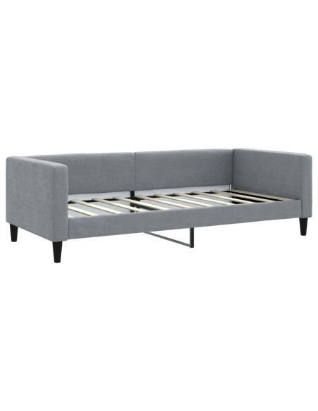 Divano Letto Estraibile Cassetti Grigio Chiaro 100x190 Tessuto