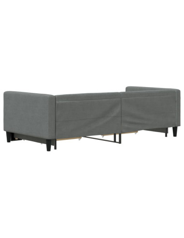 Divano Letto Estraibile Cassetti Grigio Scuro 100x190 Tessuto