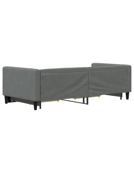 Divano Letto Estraibile Cassetti Grigio Scuro 100x190 Tessuto