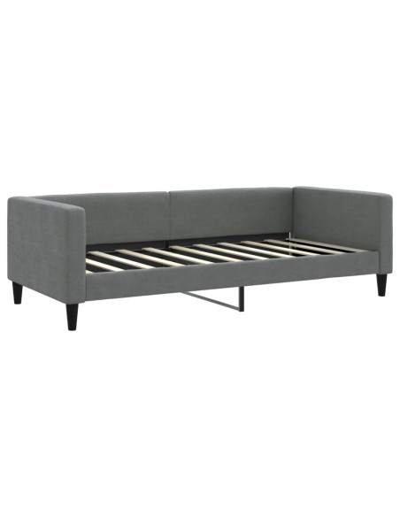 Divano Letto Estraibile Cassetti Grigio Scuro 100x190 Tessuto