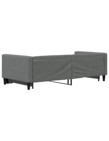 Divano Letto Letto Estraibile Grigio Scuro 100x190 cm Tessuto